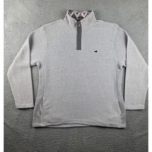 Southern Marsh Pawleys Rope Sweater Mens XL Gray Pullover Mock Neck Snap